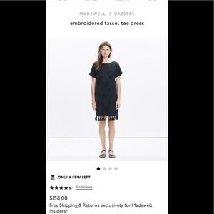 Madewell Embroidered Tassel Tee Dress